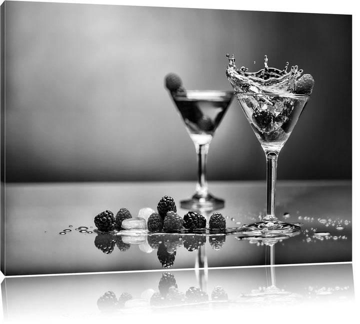 Pixxprint Coole Cocktails / 100x70cm Leinwandbild bespannt auf Holzrahmen/Wandbild Kunstdruck Dekora