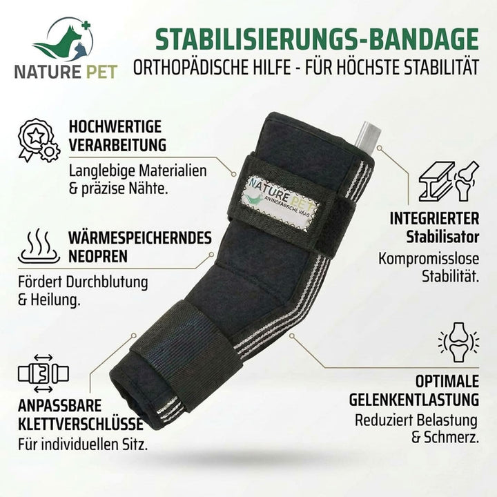 Nature Pet Sprunggelenk Schutz Bandage 165° Winkel für Hunde/Tarsalgelenk Bandage für Hunde (XS), XS