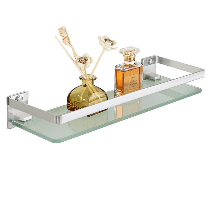 SAYAYO Duschablage Duschregal Edelstahl Glasregal Badezimmer Regal Gebürstete Shower Shelf Shampoo H