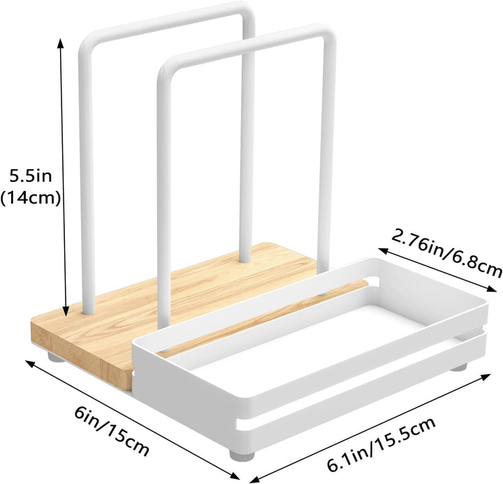 Serviettenhalter Weiss,Serviettenhalter aus Metall & Holz Serviettenspender mit Caddy für Tisch Küch