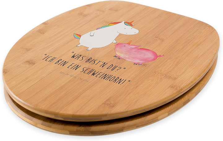 Mr. & Mrs. Panda Motiv WC Sitz Einhorn + Schweinhorn - Geschenk, Klobrille, Freundschaft, Schweinche