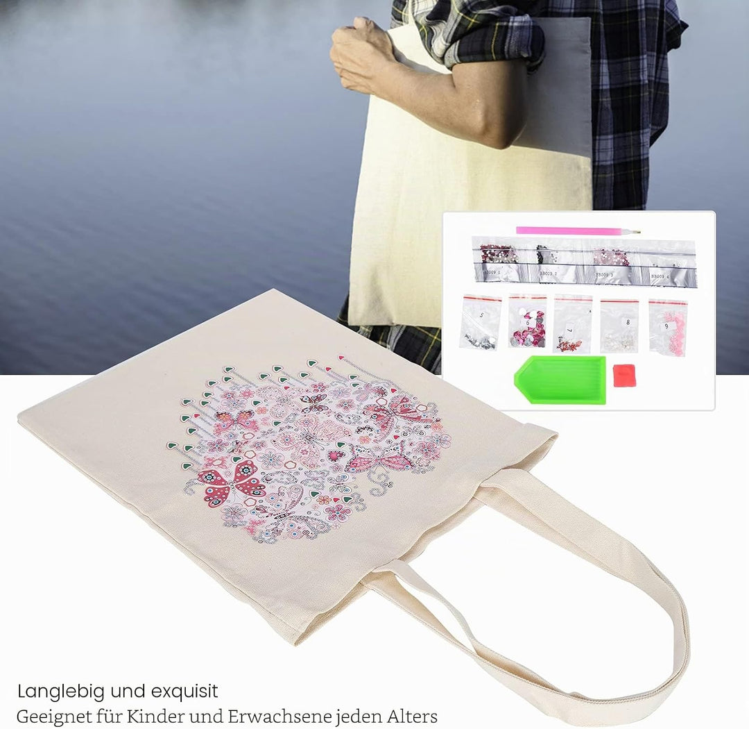 Zerodis Diamant-Malertasche Handgefertigte Wiederverwendbare Kunsthandtasche Diamant-Stickbox für Er