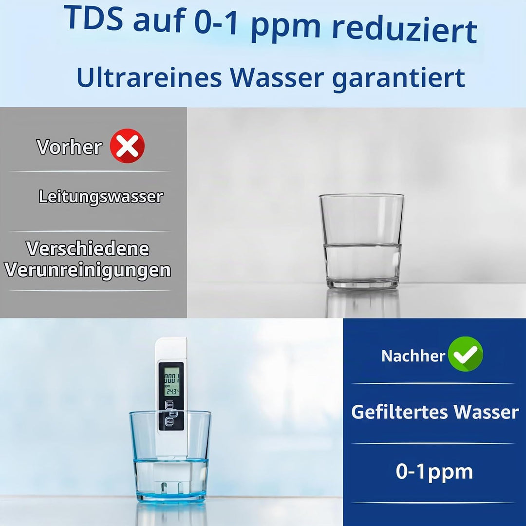 iSpring RCC1D Tankless RO/DI System, 5 Stufen De-Ionisierung Umkehrosmose Wasserfilter System, 150 G