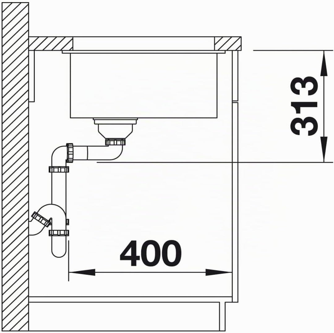 BLANCO SUBLINE 320-U | SILGRANIT weiss | Einbauart: Unterbau | ohne Ablauffernbedienung | 40er Unter