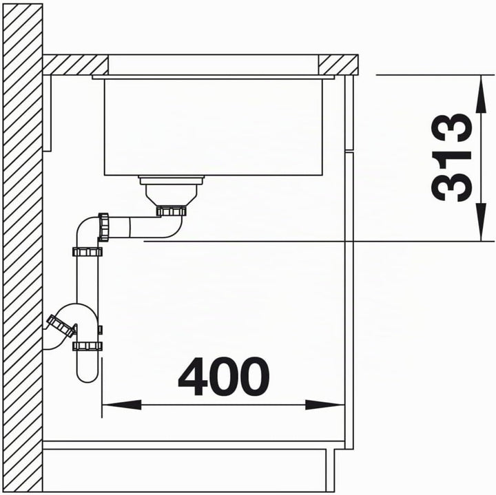 BLANCO SUBLINE 320-U | SILGRANIT weiss | Einbauart: Unterbau | ohne Ablauffernbedienung | 40er Unter