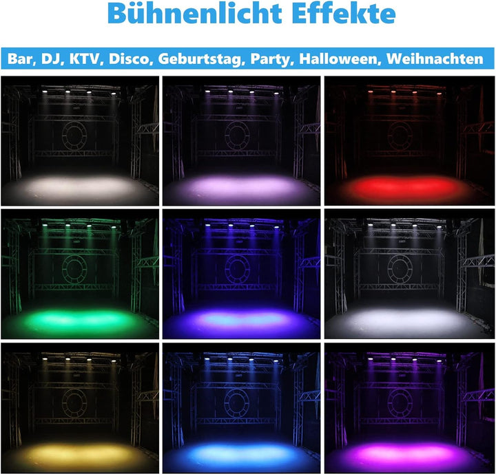 2PCS RGBW LED Par Licht, HOLDLAMP 84W Par Scheinwerfer mit Sound Aktivierung, DMX 4/8CH bühnenlicht