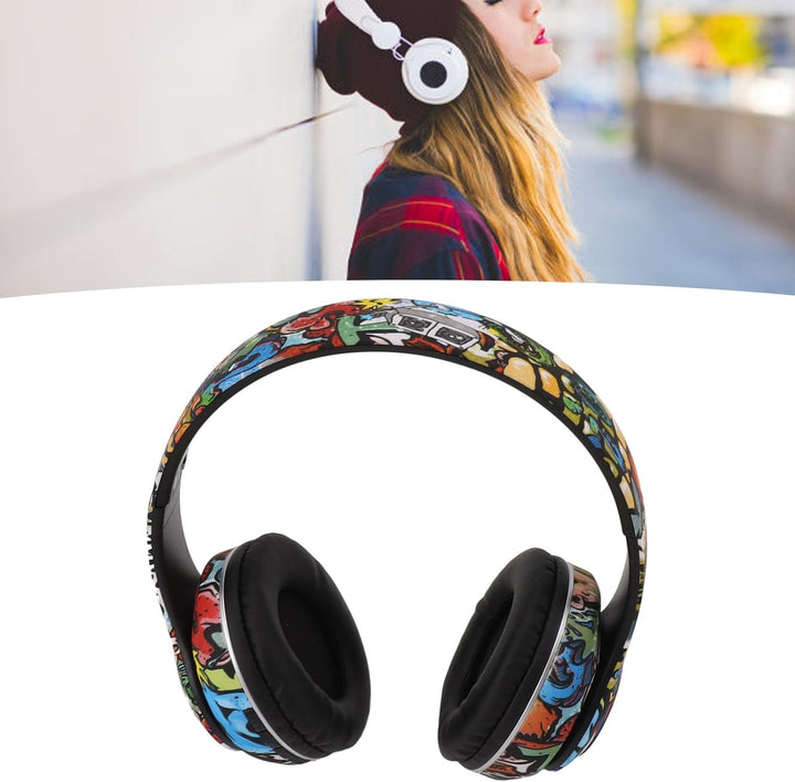 Over-Ear-Kopfhörer, Kabelloses, Faltbares, Leichtes Headset, Innovativer Graffiti-Design-Kopfhörer m