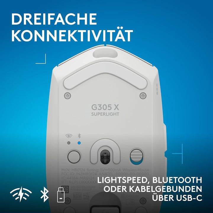 Logitech G G305 X SUPERLIGHT kabellose Gaming-Maus | Für PC/Mac, 61 g leichte Gaming-Maus, HERO 44K-