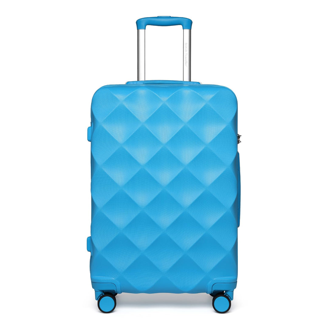 British Traveller Mittelgrosser Koffer 64x43x26.5 cm Leichter Reisekoffer aus ABS+PC mit TSA-Schloss