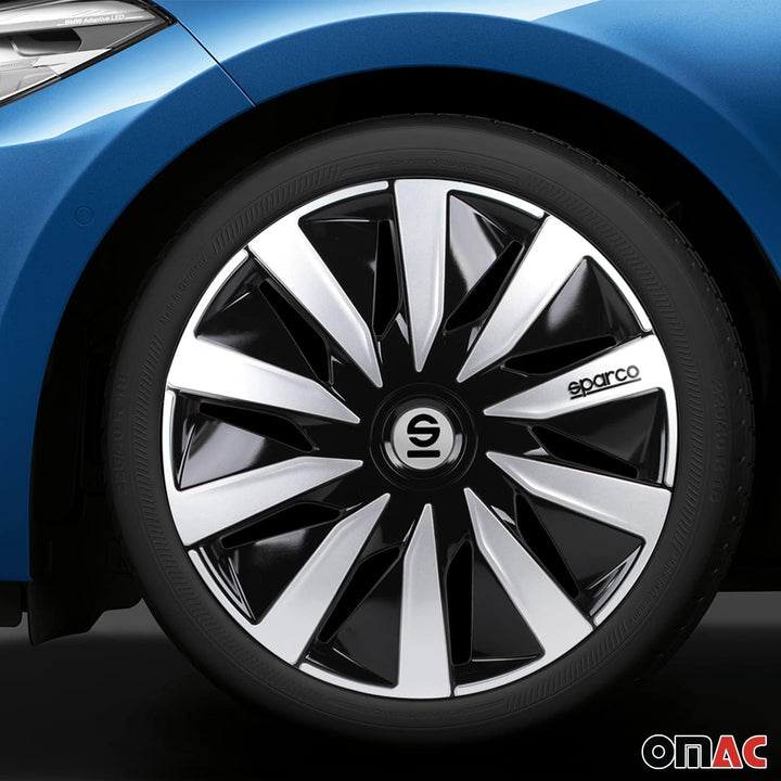 Satz SPC1691BKSV Sparco Lazio Radzierblenden Lazio 16-Zoll Schwarz/Silber 16" Schwarz/Silber, 16" Sc