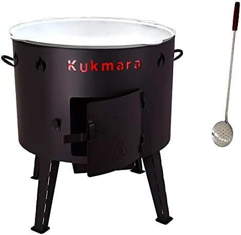 Set Utschak, 53 cm + 22 Liter Kasan Kazan aus Alu-Guss Feldküche Gulasch-Kessel Feuer-Ofen Outdoor