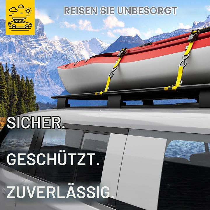 AUGO Spanngurte mit Ratsche – 4 Stück – 4,5 m –1000 kg Tragkraft – Lastengurte für bewegliche Geräte
