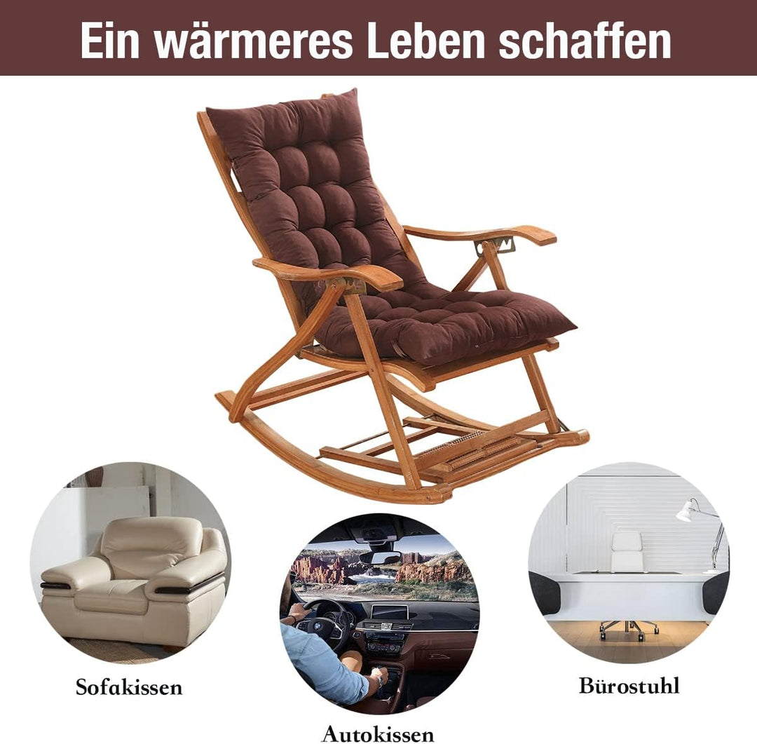 CAVATINY Stuhlkissen Sitzkissen und Rückenkissen für Schaukelstuhl Gartenmöbel Indoor Outdoor Patio