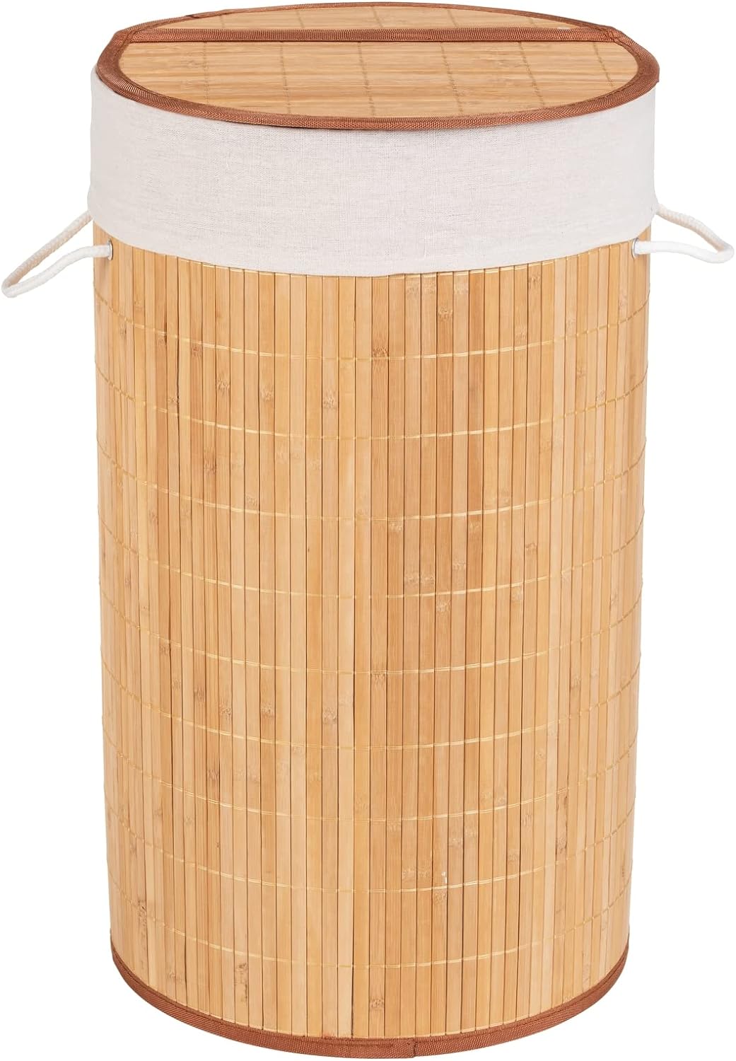 WENKO Wäschetruhe Bamboo Natur - Wäschekorb, mit Wäschesack Fassungsvermögen: 55 l, Bambus, 35 x 60