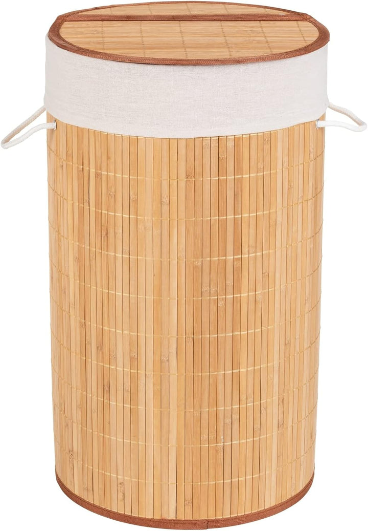 WENKO Wäschetruhe Bamboo Natur - Wäschekorb, mit Wäschesack Fassungsvermögen: 55 l, Bambus, 35 x 60