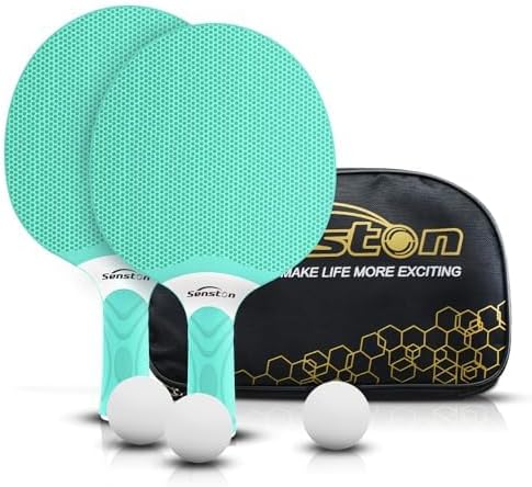Senston Tischtennisschläger Set, professionelle Tischtennisschläger mit 3 Bällen, Ping Pong Paddel S