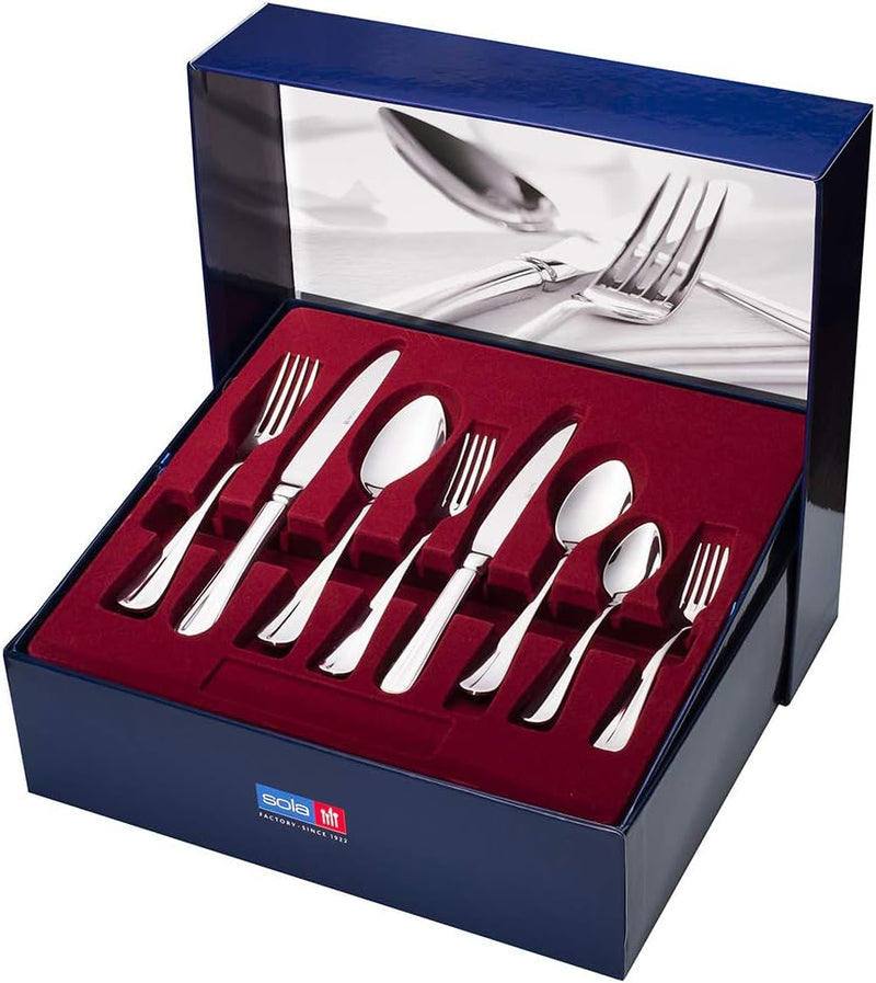 Sola Hollands Glad Besteck Set - 8 Personen Essbesteck - 70 Teilig, 18/10 Rostfreiem Stahl - Robuste