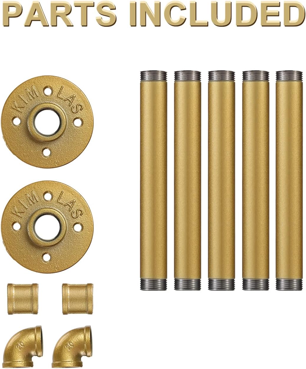Kleiderstange Wandmontage Golden 76 cm, Klassische und Vintage Garderobenstange im Industrie-Design