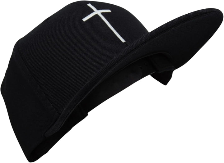 Bexxwell Snapback Cap schwarz mit Kreuz (optimale Passform, Kappe, Black, Cross, Unisex)