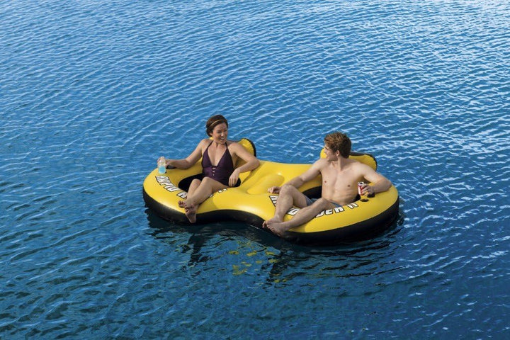 Bestway Doppel-Schwimmringsessel "Rapid Rider X2 Tub" 251 x 132cm, 43113-BEUX16GL02, Gelb - Weiss -