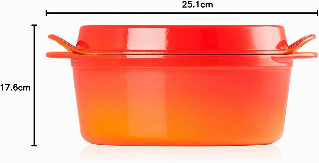 Le Creuset Gusseisen-Bräter Doufeu, Oval, Ø 32 cm, Für alle Herdarten und Induktion geeignet, Ofenro