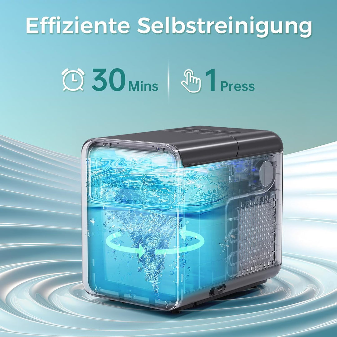 Eiswürfelmaschine Klein, Eiswürfelbereiter Ice Cube Maker, 9 Würfel in 6 Minuten fertig, Eiswürfelma