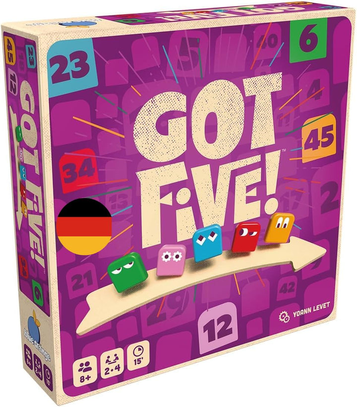 Blue Orange, Got Five!, DE-Version, Schnelles Familienspiel für 2-4 Spieler ab 8 Jahren, Knacke den