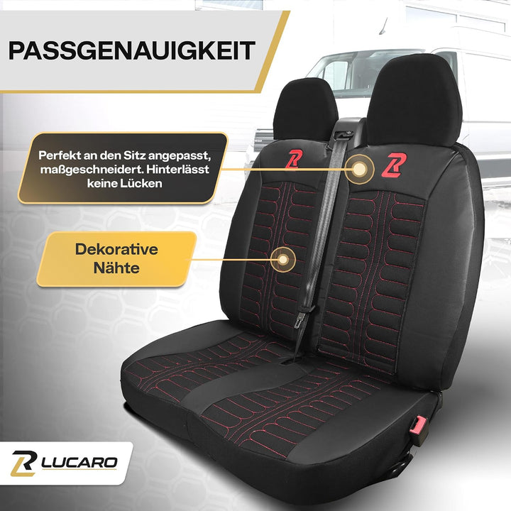 Sitzbezug für FIAT Ducato, Peugeot Boxer, Citroen Jumper, Opel Movano | LUCARO Vordersitzbezug Set 1