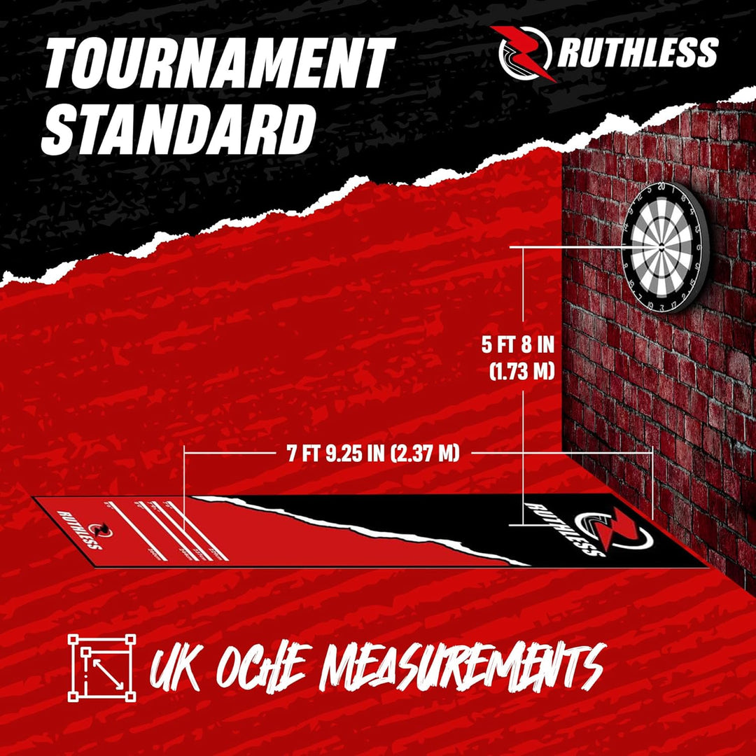 RUTHLESS Dartmatte | strapazierfähige, rutschfeste und langlebige Teppich-Dartmatte für den Boden, s