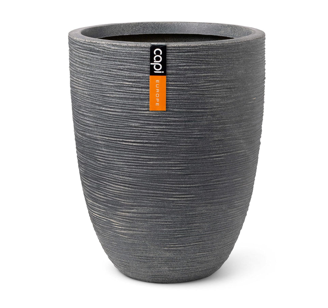 Capi Europe - Gefäss elegant niedrig Waste Rib NL - 46x58 - Terrazzo grau - Öffnung Ø38 - Blumentopf