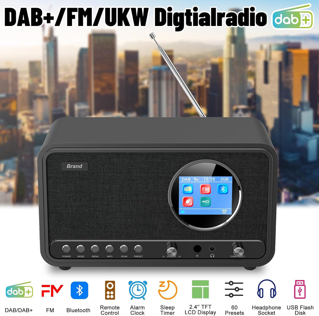 DAB+/FM Radio mit Bluetooth, Digital Radio Küchenradio DAB Plus Radio mit Fernbedienung Küchenradio