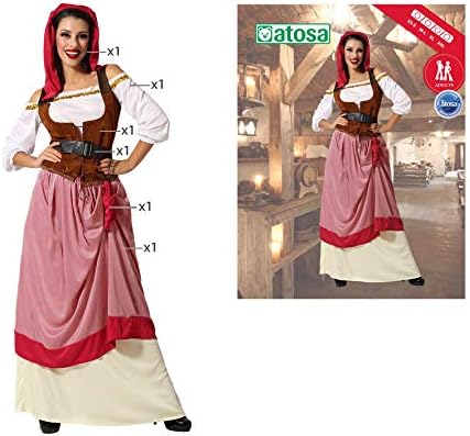 Atosa 12326 - Kostüm Mittelalterliche Magd, Erwachsene, Grösse 46, 46
