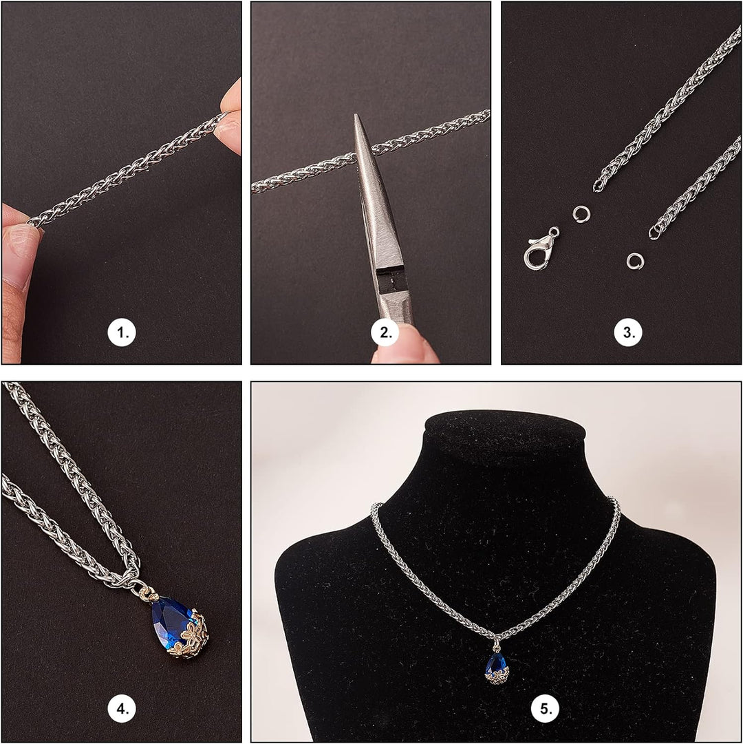 UR URLIFEHALL 304 Edelstahl Fuchsschwanz Ketten unverschweisst Silber Glieder Ketten für Halskette A