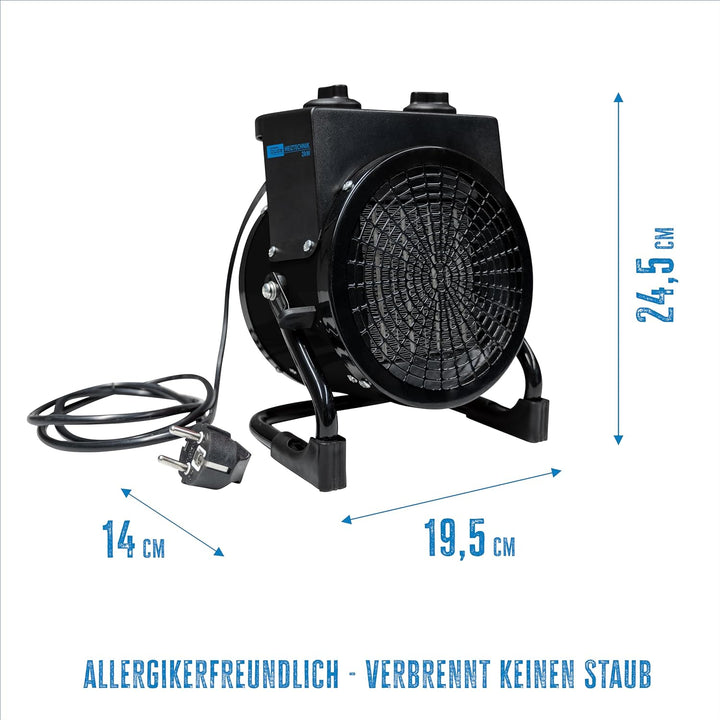 Güde 85178 Keramik Heizlüfter GH 2000 K (2000 W, 2 Heizstufen 1000/2000 W, 45 m³ max. Raumheizvermög
