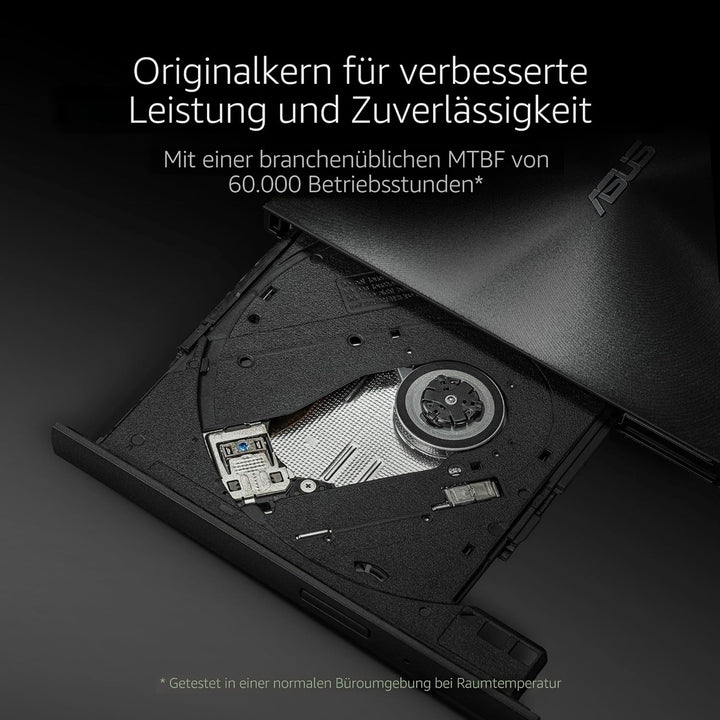 ASUS ZenDrive U8M externes DVD-Laufwerk/Brenner (Silber, USB-C, M-DISC) USB-C Kabel Silber, USB-C Ka