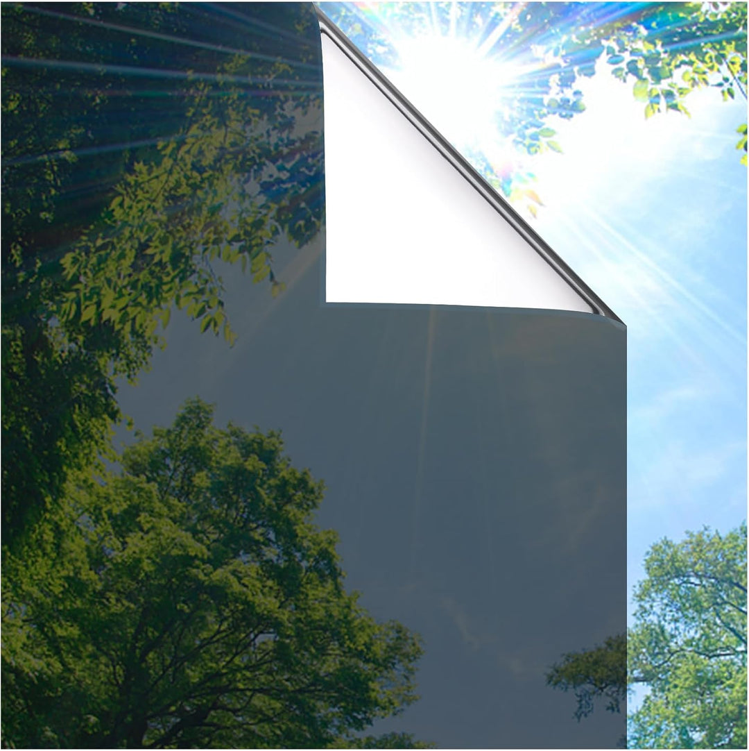 Lifetree Fensterfolie Spiegelfolie Wärmereflektion Selbstklebend Sonnenschutzfolie Wärmegrad Kontrol