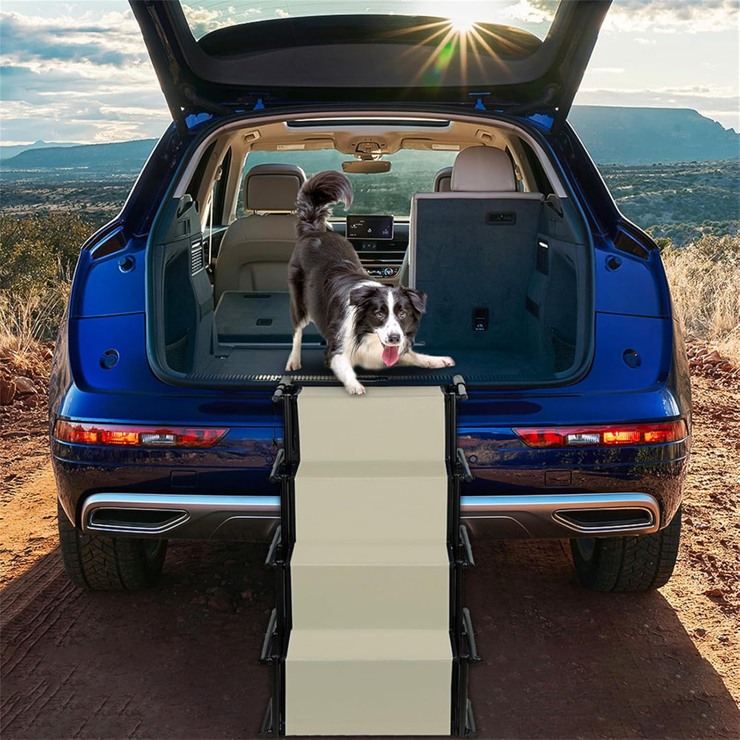 Hundetreppe Auto Klappbar, Hunderampe Auto, Autorampe Hundeleiter Faltbar, Gelenkschonende Hunderamp