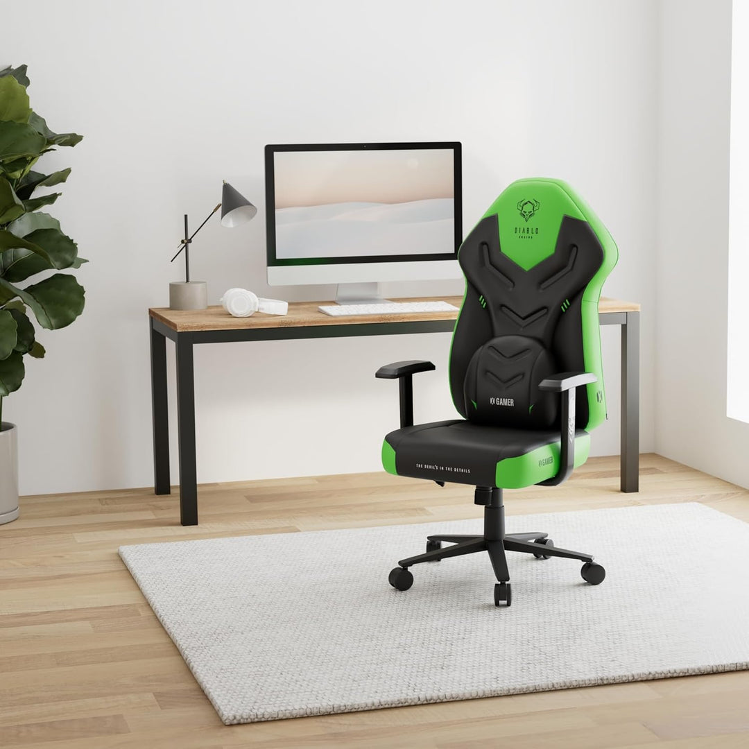 Diablo X-Gamer 2.0 Gaming Stuhl Bürostuhl Stoffbezug Ergonomisches Design Lendenwirbelkissen Softpad
