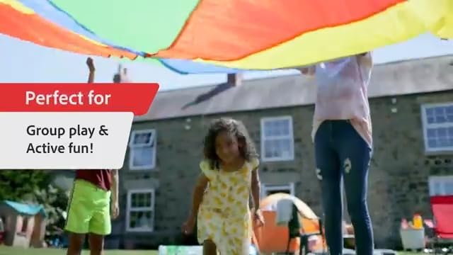 GSI Kids Play Parachute Rainbow Parachute Toy Tent Game for Children Gymnastics Cooperative Play and