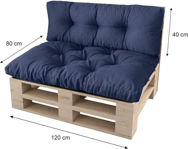 sunnypillow Palettenkissen Auflage Set für Europaletten Indoor und Outdoor Palettenpolster Palettens