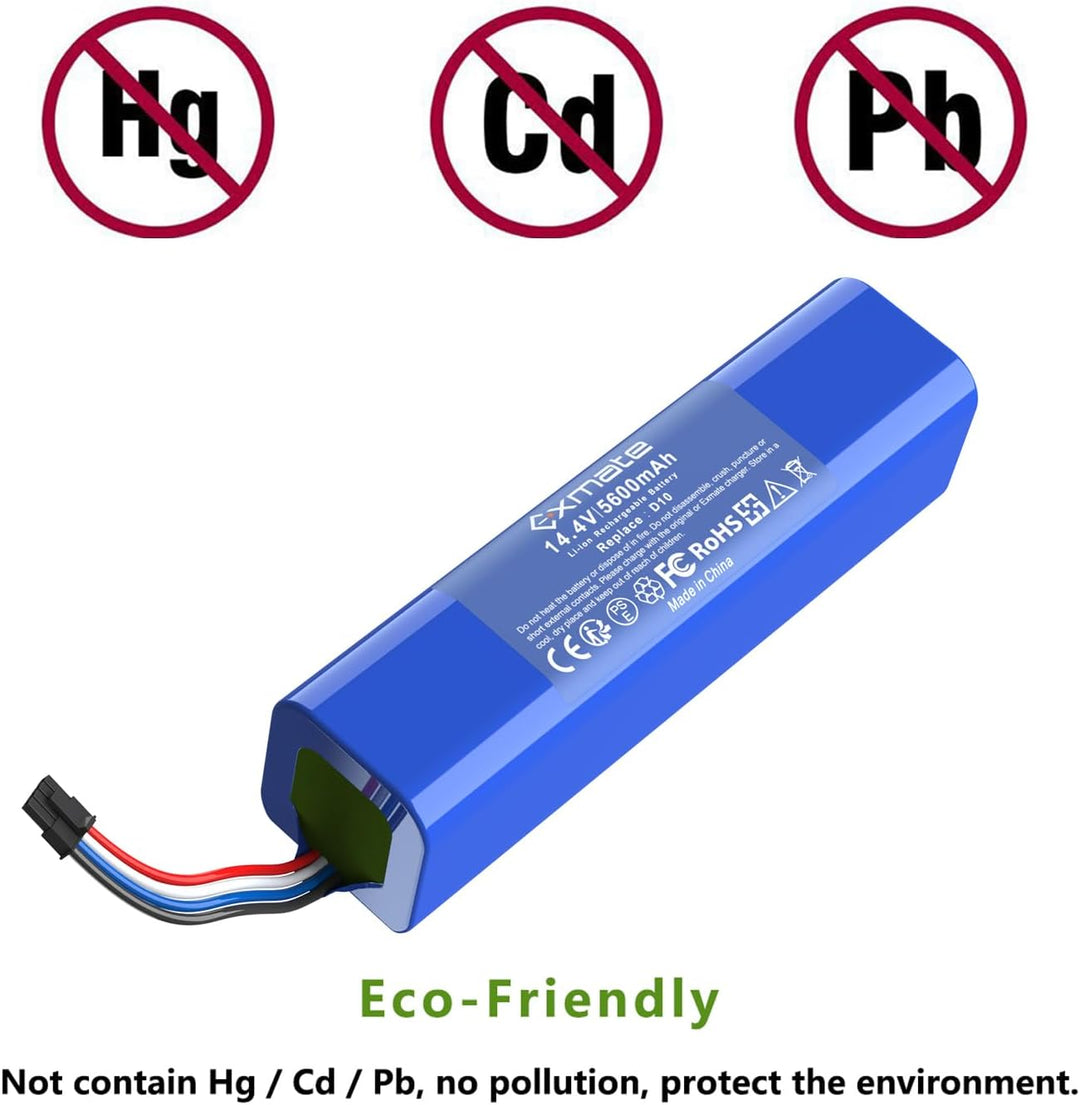 Exmate 14,4V 5600mAh Ersatzakku für Dreame D9 Pro D9 Max, L10 L10s D10 D10s Ultra/Pro/Plus/Z10 Pro,