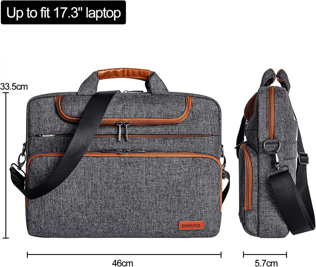 DOMISO 17 Zoll Wasserdicht Laptop Tasche Aktentasche Herren Schultertasche Notebooktasche Business f