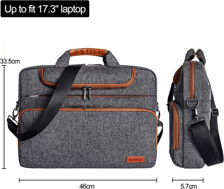 DOMISO 17 Zoll Wasserdicht Laptop Tasche Aktentasche Herren Schultertasche Notebooktasche Business f