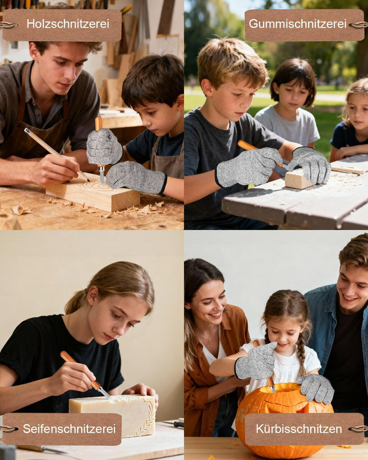 MAIKEHIGH Schnitzwerkzeug 16 Stück, Schnitzmesser Kinder für und Anfänger Schnitzset zum Schnitzen m