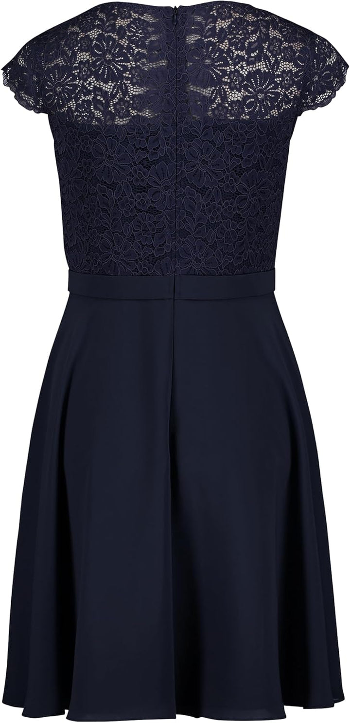 Vera Mont Damen Cocktailkleid mit Spitze 30 Blau, 30 Blau