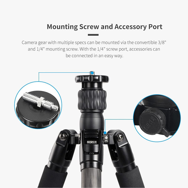 SIRUI MT-2204+MT-20 Professionelles Carbonfaser-Reisestativ mit Kugelkopf für Kameras, Stativ mit Ei
