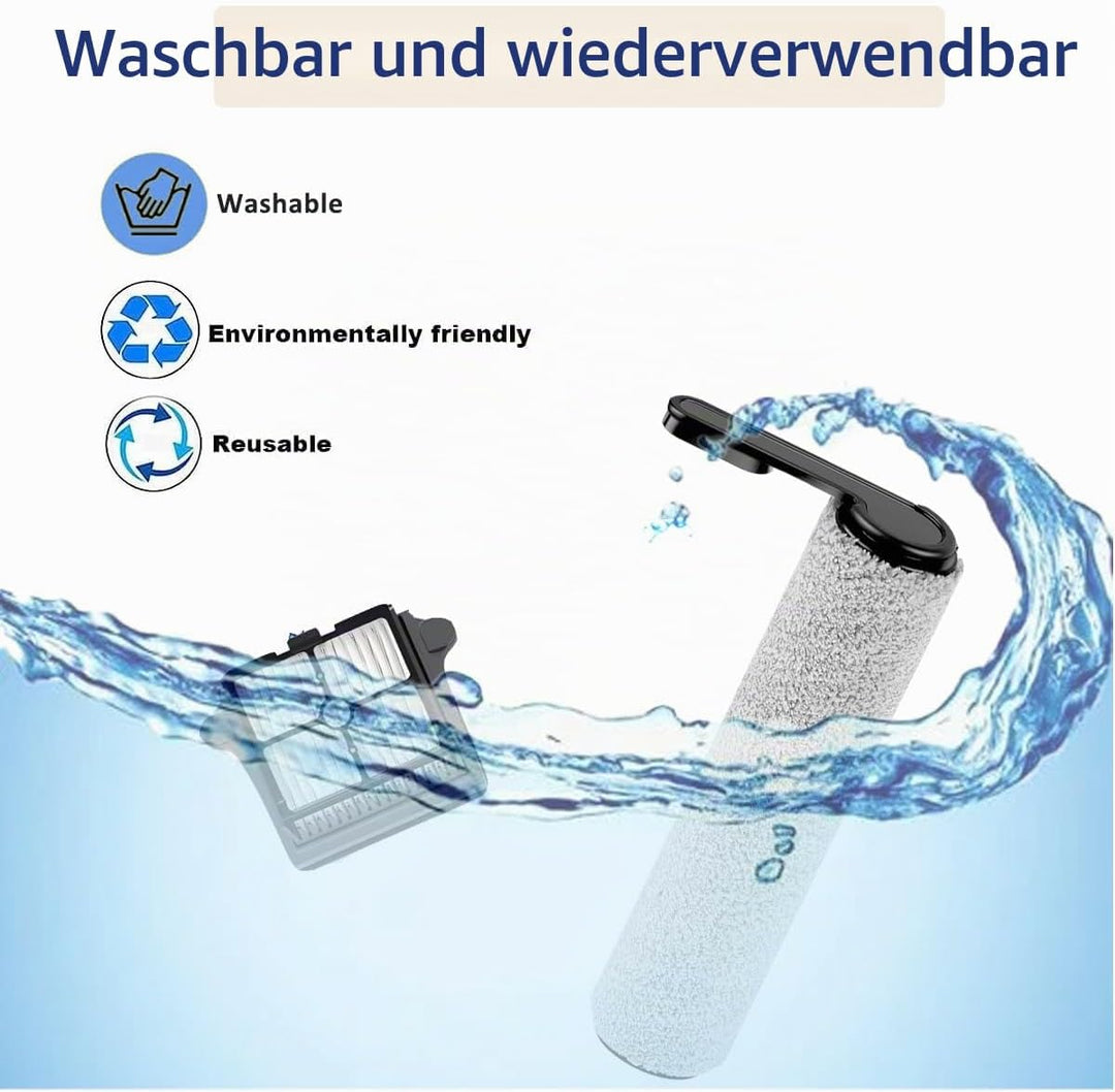 [Version 1, Nicht abnehmbar] Zubehör für Tineco Floor One S7 Pro/Floor One S6, 2 Bürstenrolle 4 Filt