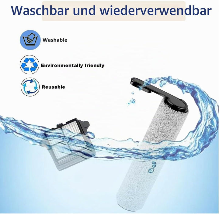 [Version 1, Nicht abnehmbar] Zubehör für Tineco Floor One S7 Pro/Floor One S6, 2 Bürstenrolle 4 Filt