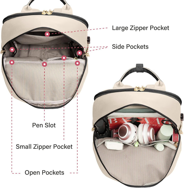 LOVEVOOK 15,6 Zoll Laptop Rucksack Schulrucksack Mädchen Teenager Rucksack Damen mit Laptopfach, Was