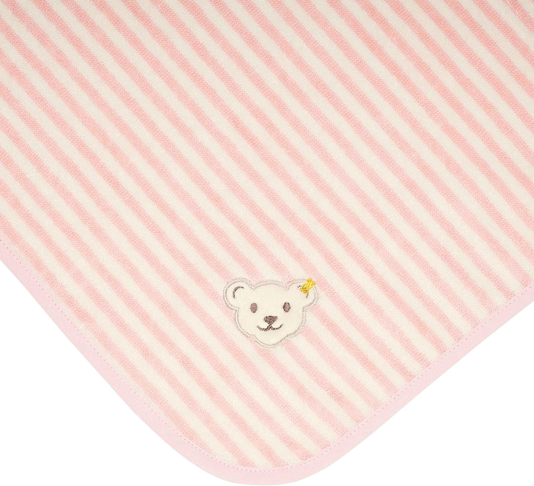 Steiff Baby Unisex Badetuch, Weiches Handtuch mit Kapuze aus Baumwolle, 100 x 100 cm One Size Silver